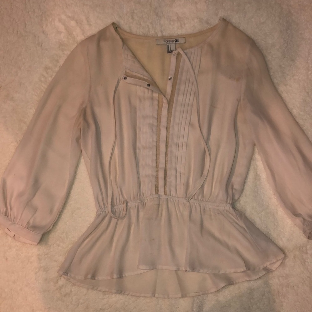 Off-white/cream button-up top